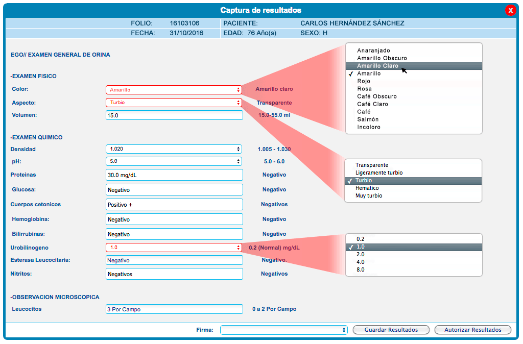 Example of Interlab labs response software display screen