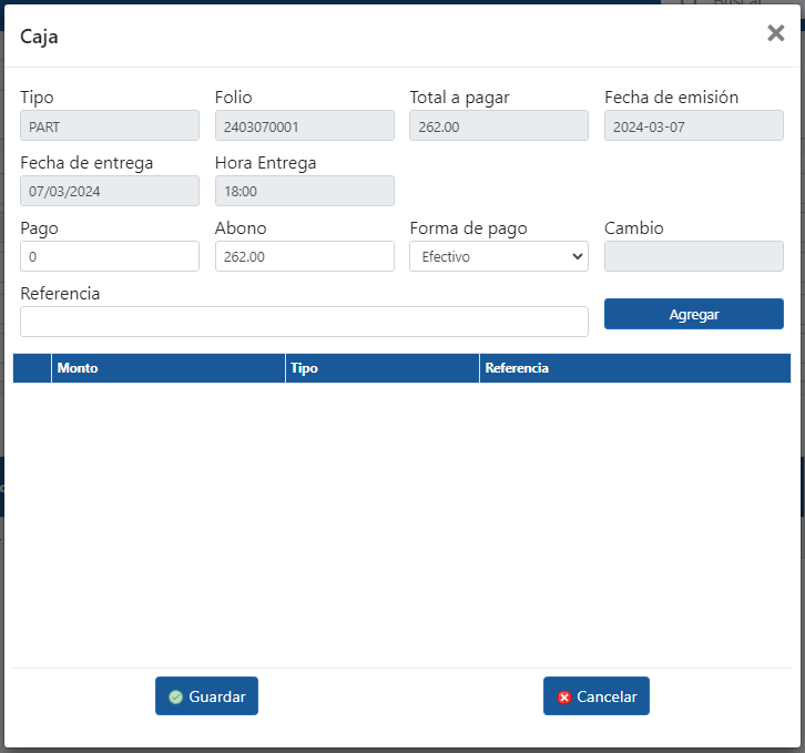 abonos y pagos del recibo del paciente con InterLAB software para laboratorios de análisis clínicos