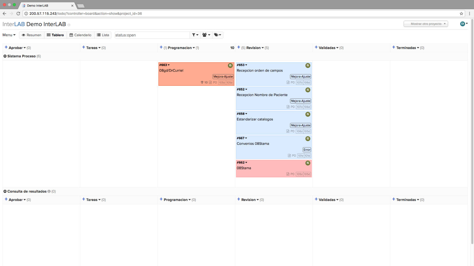 Interlab Task Table